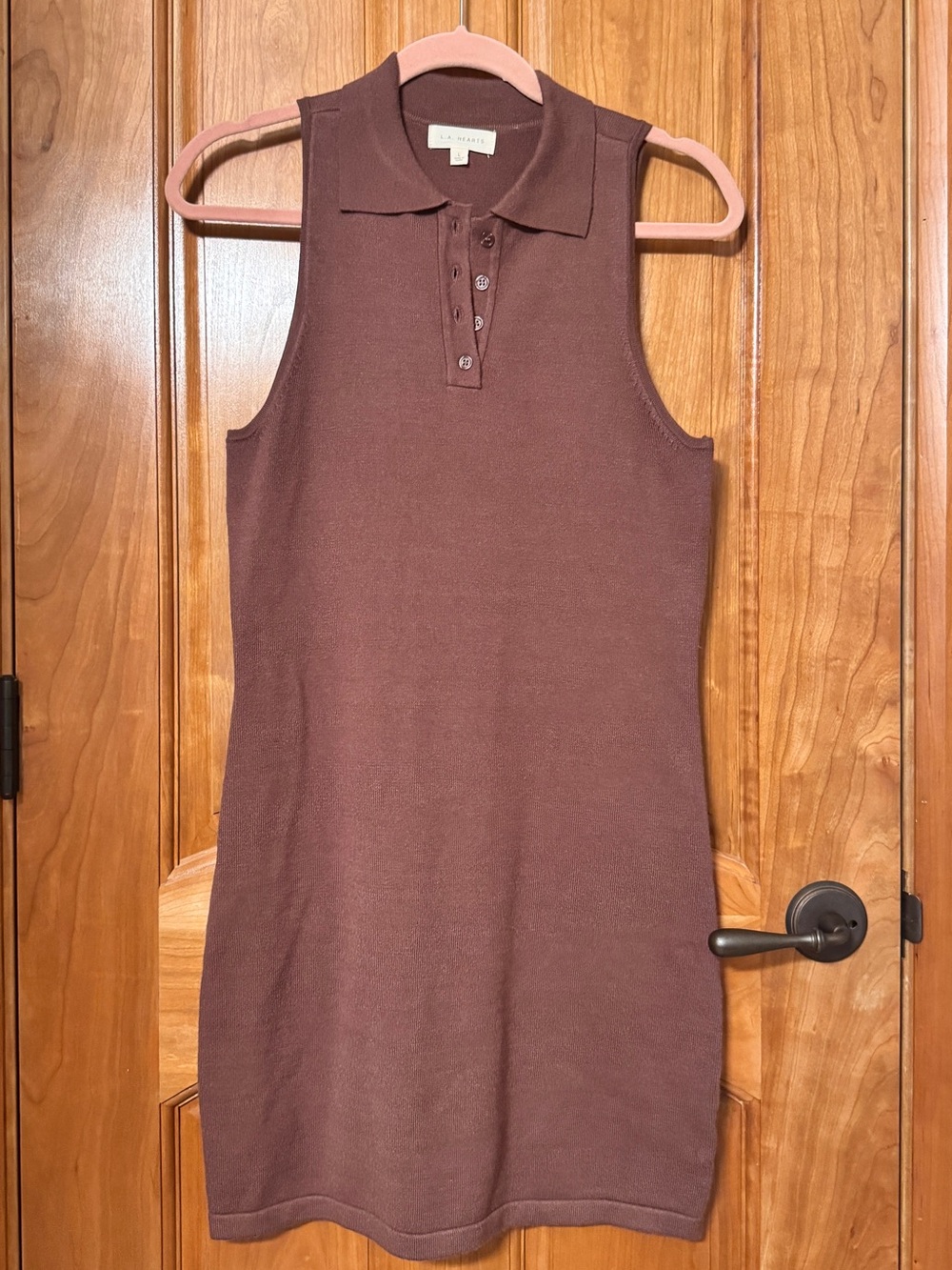 NWOT L.A. Hearts PacSun Polo Sleeveless Mini Dress Mauve Brown Size L